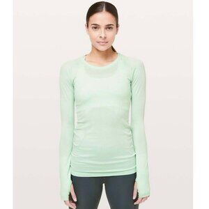 Lululemon Swiftly Tech Long Sleeve Crew Misty Mint Size 4 Seamless
